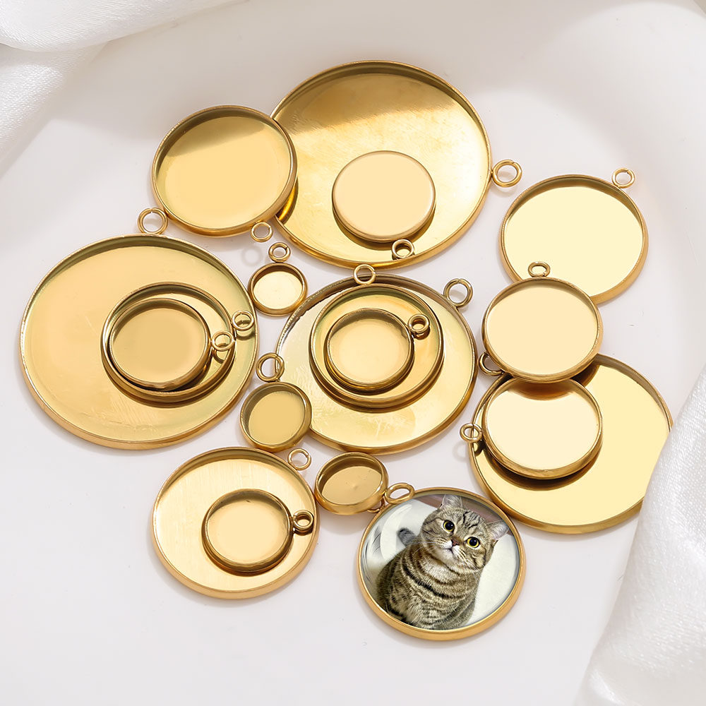 10 szt. Złote Okrągłe Bazy Ze  – Jewelry Making Tray recenzja i cena